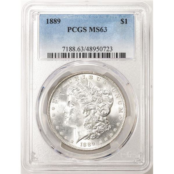 1889 $1 Morgan Silver Dollar Coin PCGS MS63