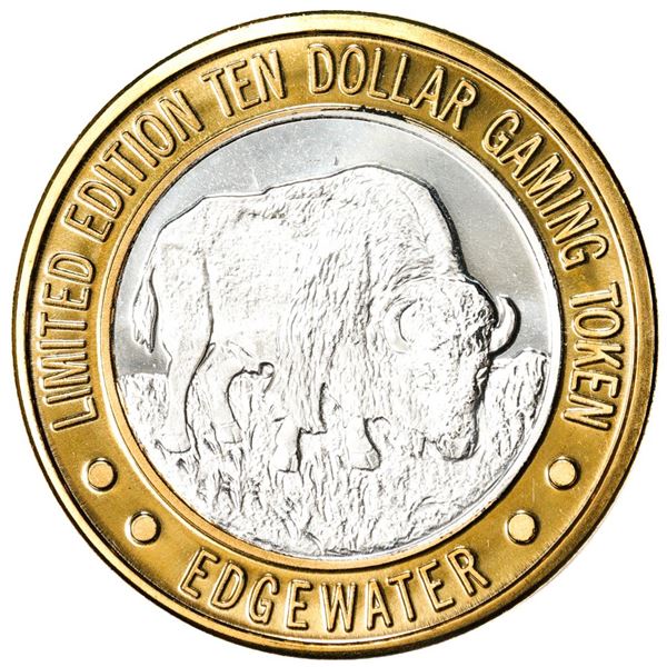 .999 Fine Silver Edgewater Laughlin, Nevada $10 Limited Edition Gaming Token