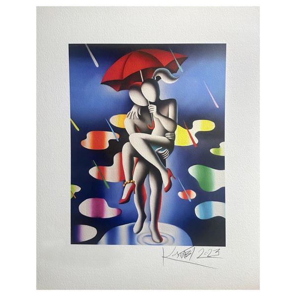 Mark Kostabi  Passion in the Rain  Limited Edition Serigraph on Paper