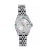 Image 2 : Rolex Ladies Stainless Steel Emerald and Diamond Datejust Wristwatch