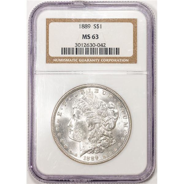 1889 $1 Morgan Silver Dollar Coin NGC MS63