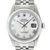 Image 1 : Rolex Mens Stainless Steel White Roman Datejust Wristwatch