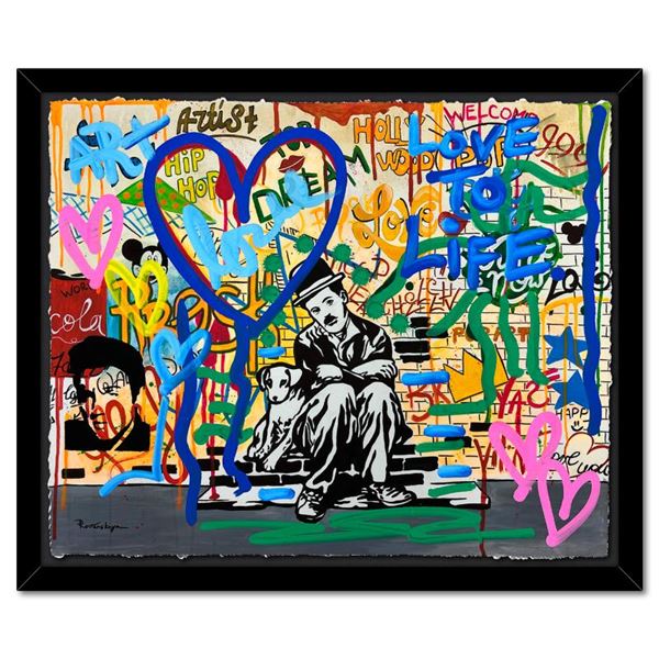 Nastya Rovenskaya "Charlie is Alone" Original Mixed Media on Paper