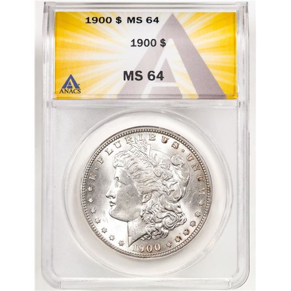 1900 $1 Morgan Silver Dollar Coin ANACS MS64