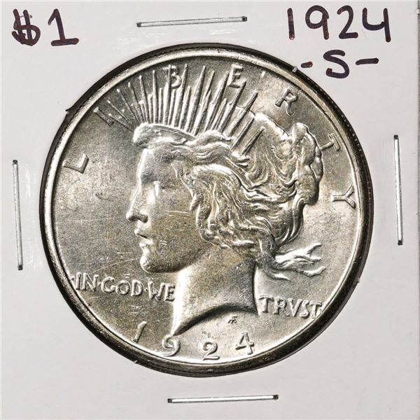 1924-S $1 Peace Silver Dollar Coin