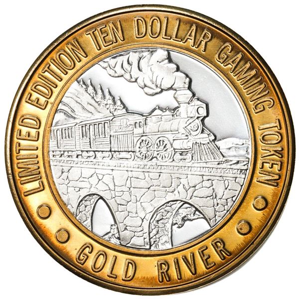 .999 Silver Gold River Laughlin, Nevada $10 Casino Limited Edition Gaming Token
