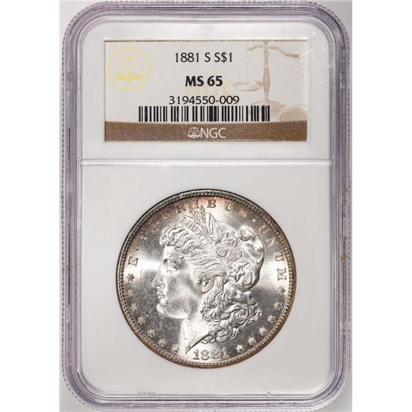 1881-S $1 Morgan Silver Dollar Coin NGC MS65