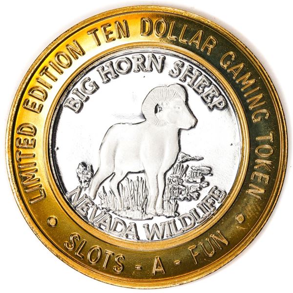 .999 Silver Slots A Fun Casino Las Vegas, NV $10 Limited Edition Casino Gaming Token
