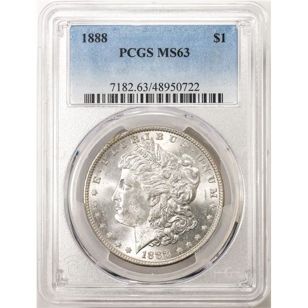 1888 $1 Morgan Silver Dollar Coin PCGS MS63