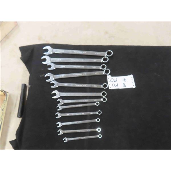 12 Snap On Combination Wrenches - Standard