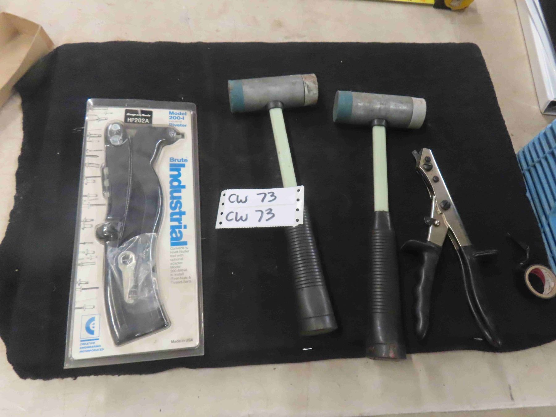 2 Snap On Mallets, Brute Industrial Riveter, Blue Point Tool ? - unknown