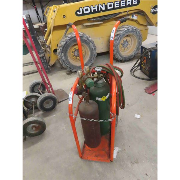 Acetylene Torch, Gauge, Hose, Tanks & Cart