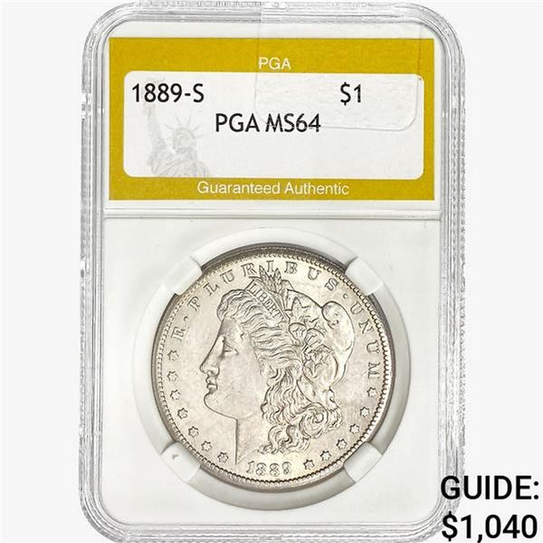 1889-S Morgan Silver Dollar PGA MS64