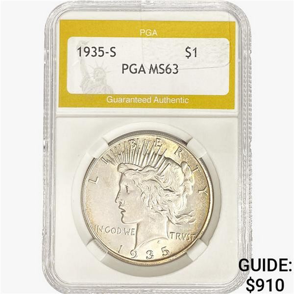 1935-S Silver Peace Dollar PGA MS63