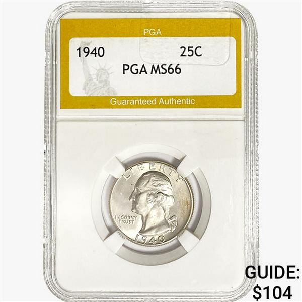 1940 Washington Silver Quarter PGA MS66