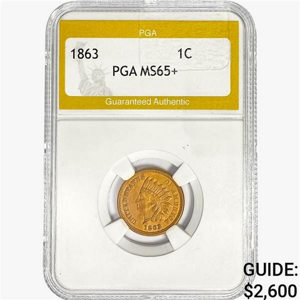 1863 Indian Head Cent PGA MS65+