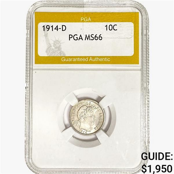 1914-D Barber Dime PGA MS66