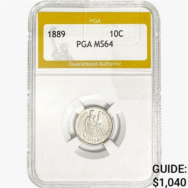 1889 Seated Liberty Dime PGA MS64