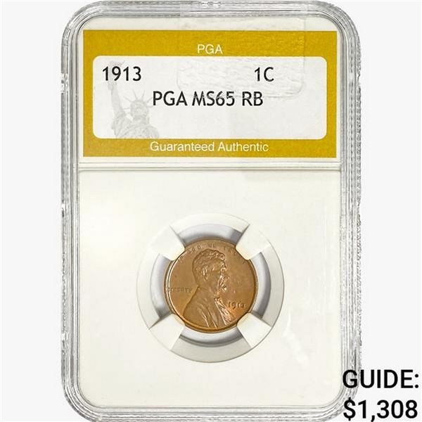 1913 Wheat Cent PGA MS65 RB