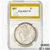 Image 1 : 1887 Morgan Silver Dollar PGA MS67 PL