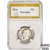 Image 1 : 1934 Washington Silver Quarter PGA MS66