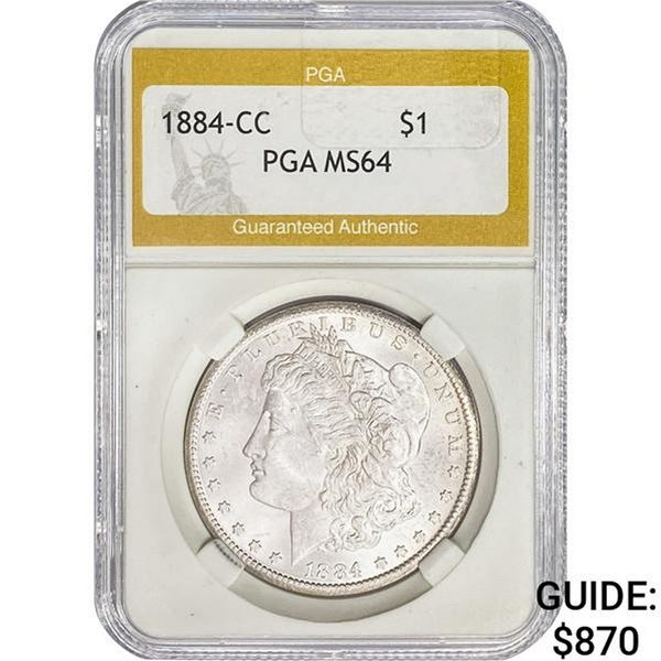 1884-CC Morgan Silver Dollar PGA MS64