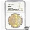 Image 1 : 1881-S Morgan Silver Dollar NGC MS66