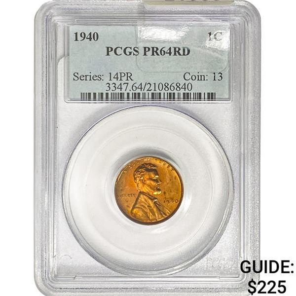 1940 Wheat Cent PCGS PR64 RD