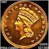 Image 1 : 1887 Rare Gold Dollar GEM PROOF CAM