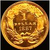 Image 2 : 1887 Rare Gold Dollar GEM PROOF CAM