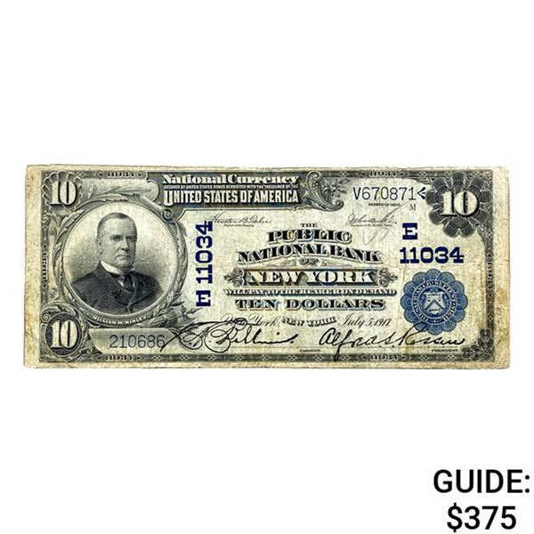 1902 $10 New York NY National Currency