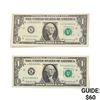 Image 1 : (2) 1969 $1 Fed Reserve Notes