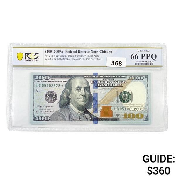 2009-A $100 Star Fes Res Note PCGS GEM UNC 66 PPQ