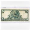 Image 2 : 1905 $5 LG Burlington Bank, VT National Bank Note