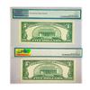 Image 2 : (2) 1950 $5 Fed Reserve Notes PMG