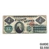 Image 1 : 1862 $2 TWO DOLLARS LT UNITED STATES NOTE VF