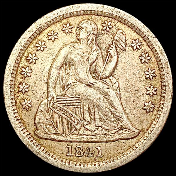 1841 Seated Liberty Dime NEARLY UNCIRCULATED