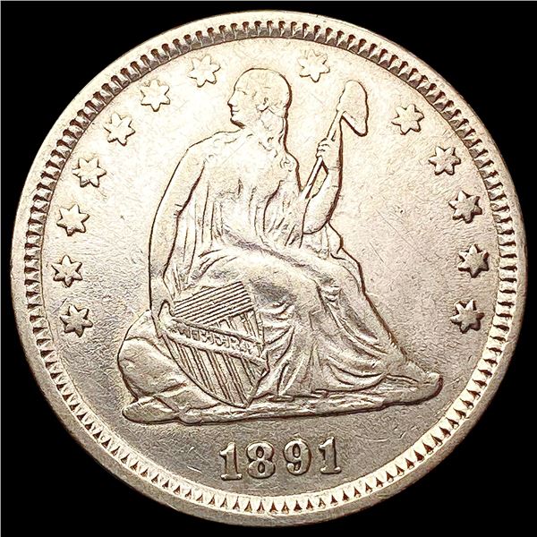 1891 Seated Liberty Quarter CLOSELY UNCIRCULATED