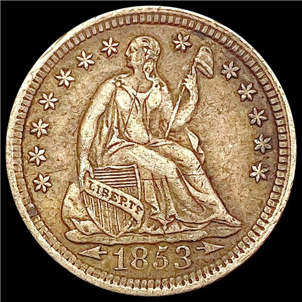 1853 Arws Seated Liberty Half Dime CLOSELY UNCIRCU