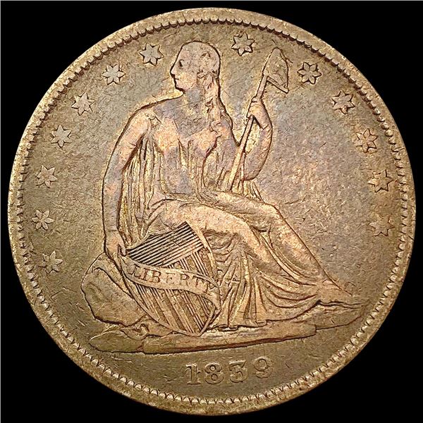 1839 Seated Liberty Half Dollar LIGHTLY CIRCULATED