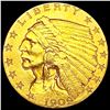 Image 1 : 1909 $2.50 Gold Quarter Eagle CLOSELY UNCIRCULATED