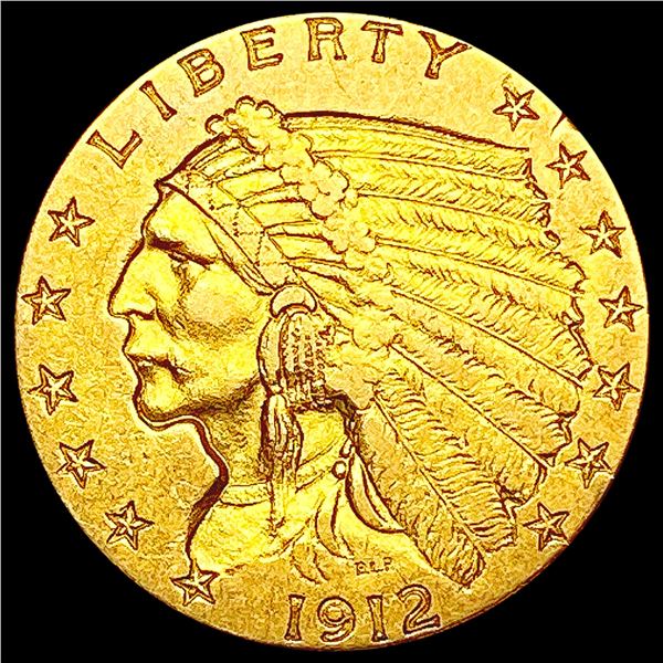 1912 $2.50 Gold Quarter Eagle CLOSELY UNCIRCULATED