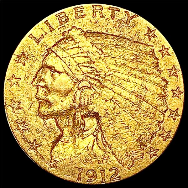 1912 $2.50 Gold Quarter Eagle CLOSELY UNCIRCULATED