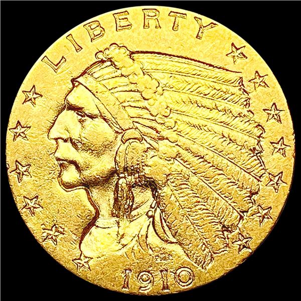 1910 $2.50 Gold Quarter Eagle CLOSELY UNCIRCULATED