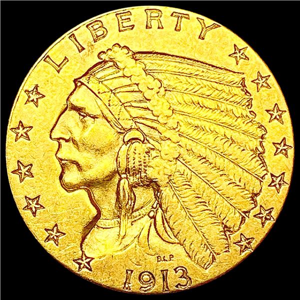 1913 $2.50 Gold Quarter Eagle CLOSELY UNCIRCULATED