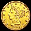 Image 1 : 1907 $2.50 Gold Quarter Eagle CLOSELY UNCIRCULATED