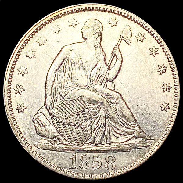 1858 Seated Liberty Half Dollar CHOICE AU