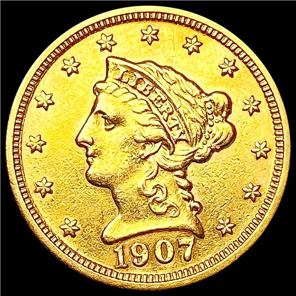 1907 $2.50 Gold Quarter Eagle CLOSELY UNCIRCULATED