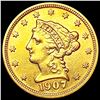 Image 1 : 1907 $2.50 Gold Quarter Eagle CLOSELY UNCIRCULATED