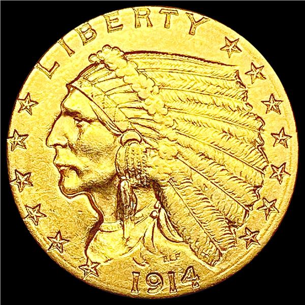 1914-D $2.50 Gold Quarter Eagle CLOSELY UNCIRCULAT